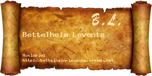 Bettelheim Levente névjegykártya